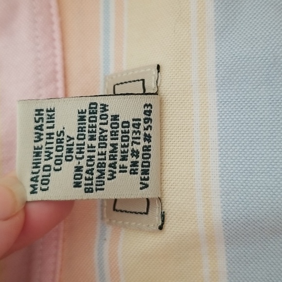 L.L. Bean Plus Size Pastel Stripe Oxford Buttondown Shirt 2X - Picture 8 of 16